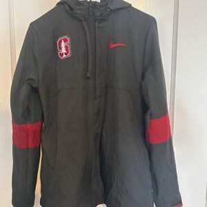 Stanford Nike Black and Red Hooded Jacket